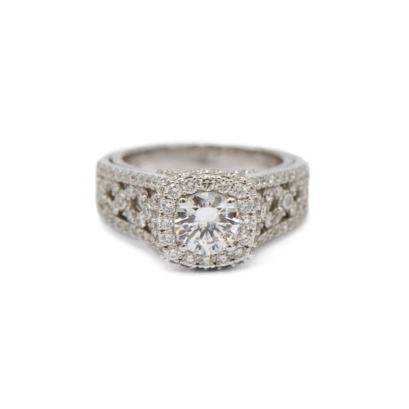 Peter Storm Diamond Halo Engagement Ring - Picture 1 of 5